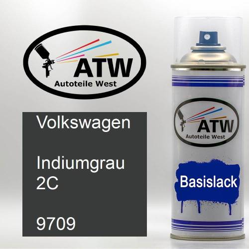 Volkswagen, Indiumgrau 2C, 9709: 400ml Sprühdose, von ATW Autoteile West.